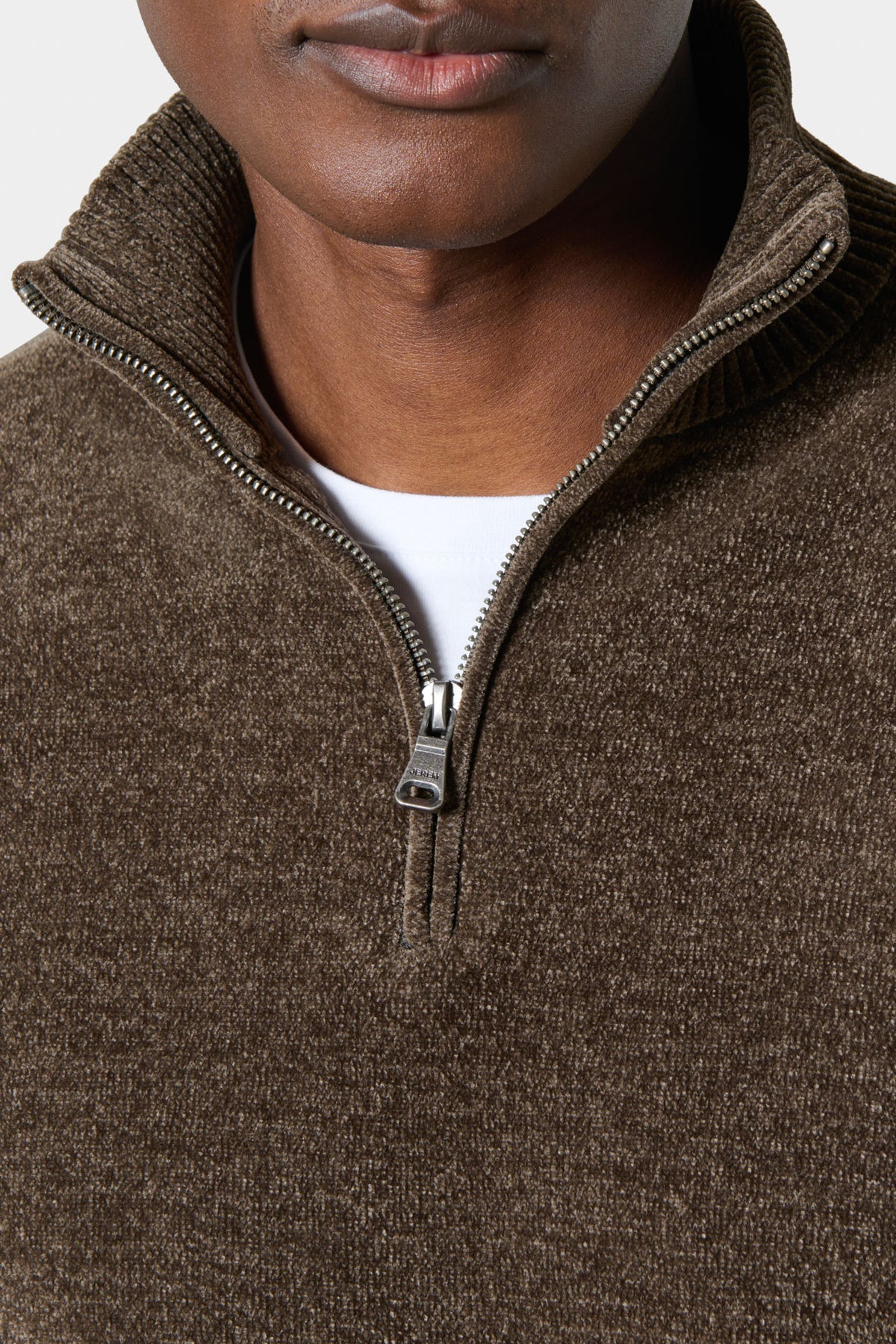 Jersey de cuello alto con cremallera en punto chenille Jerem – vista 2