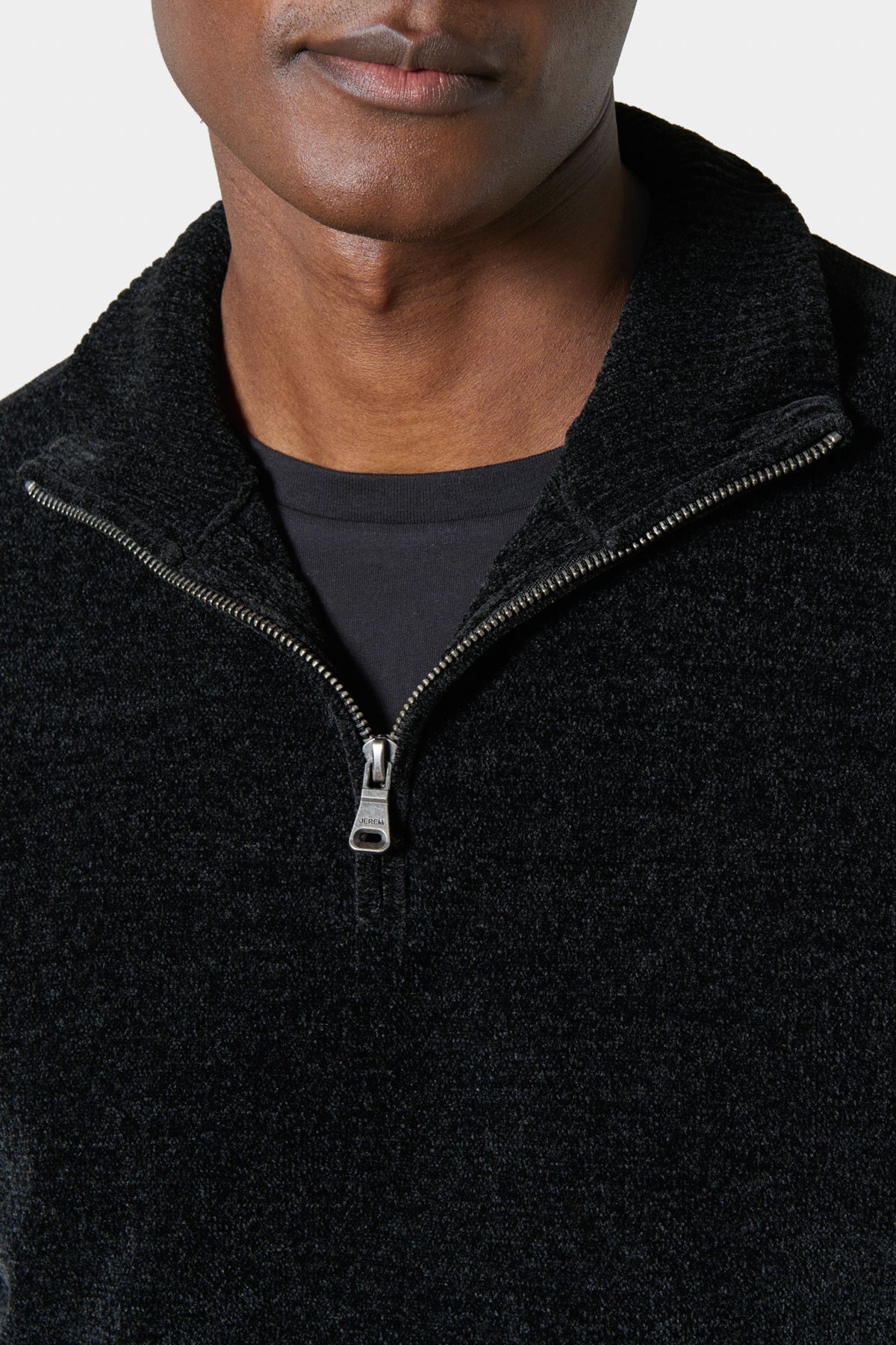 Jersey de cuello alto con cremallera en punto chenille Jerem – vista 4