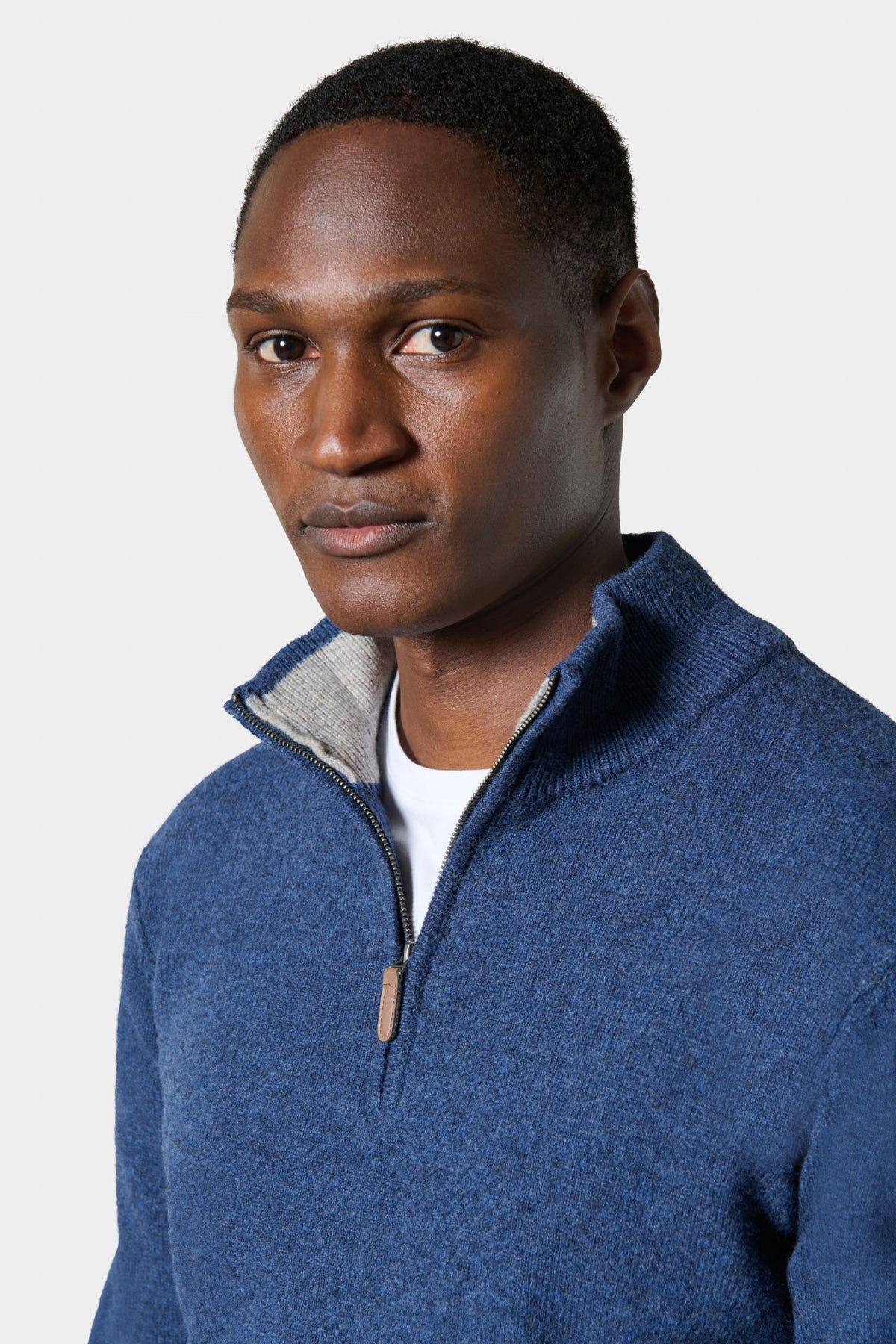 Pull col zippé en pure laine d’agneau