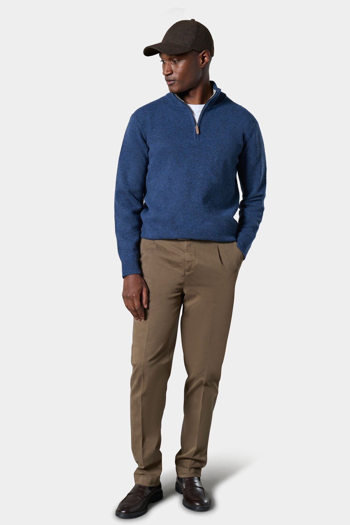 Pull col zippé en pure laine d’agneau