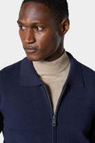 Cárdigan con cremallera y cuello camisero en punto milano Jerem – vista 3