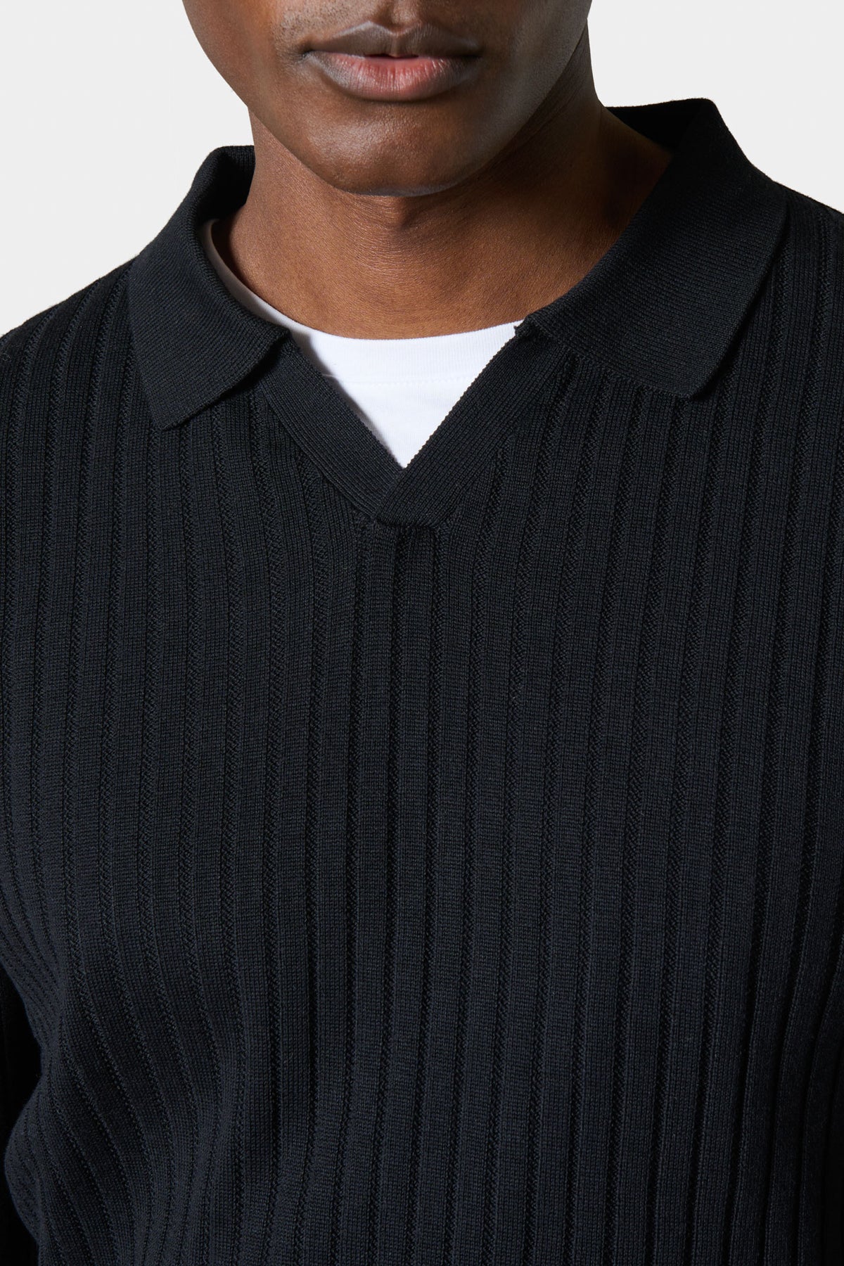 Pull col polo ouvert en maille jacquard