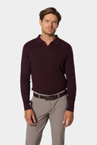 Pull col polo ouvert en maille jacquard Jerem Paris