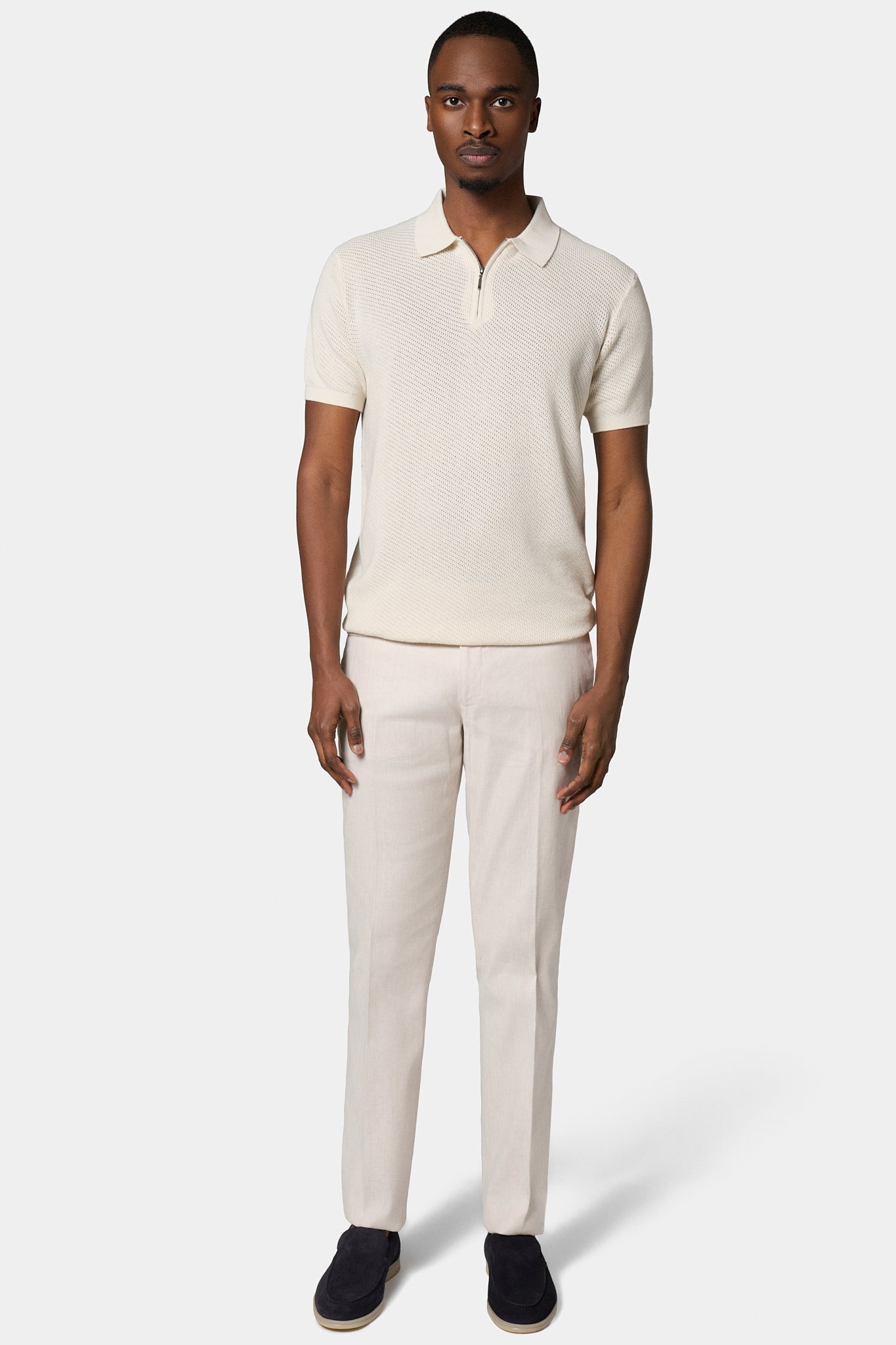 Pull zippé col polo Jerem, col chemise vue 3