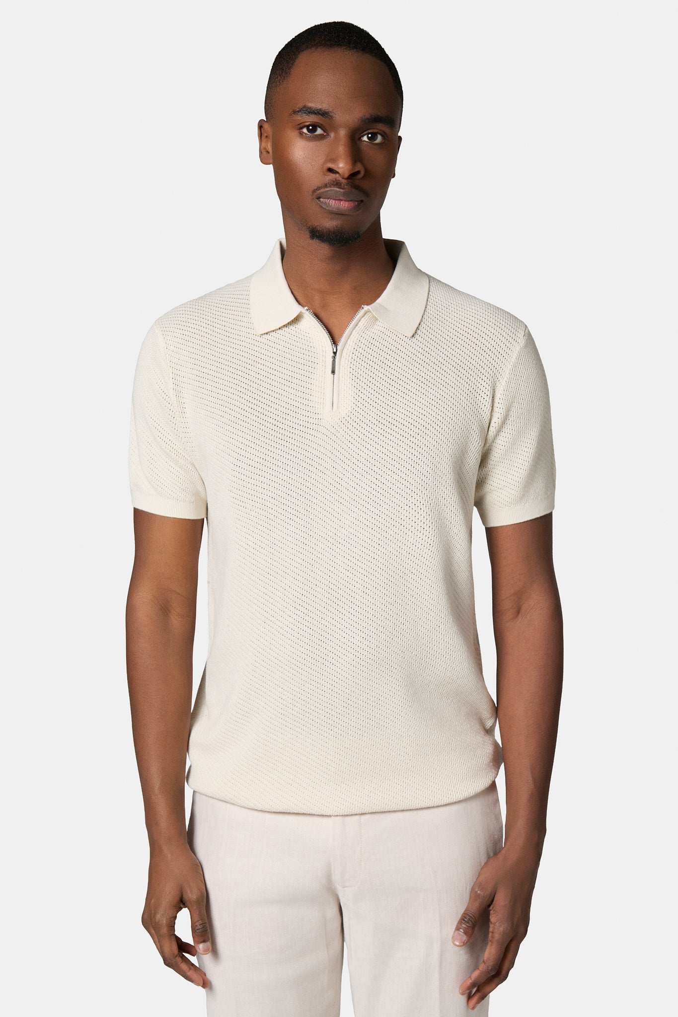 Pull zippé col polo Jerem, col chemise
