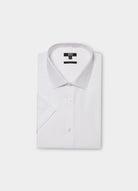 Chemise en coton manches courtes sans repassage Jerem, col classique, coupe droite