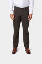 Pantalon cinq poches en tricotine stretch micro-motif — Jerem Paris