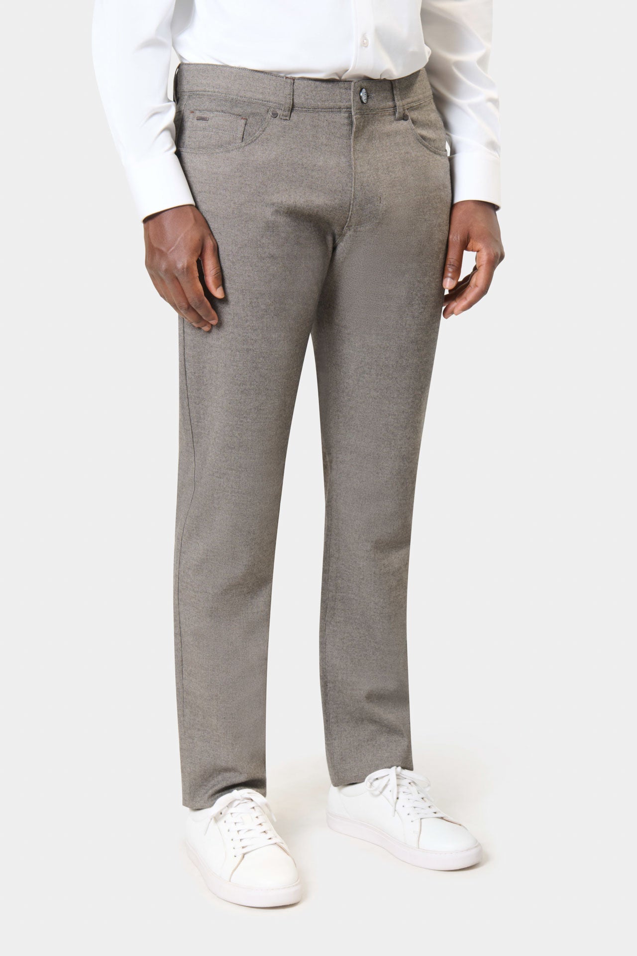 Pantalon 5 poches en sergé stretch Jerem Paris, vue de détail