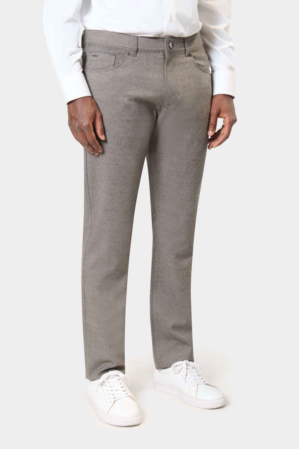 Pantalon 5 poches en sergé stretch Jerem Paris, vue de détail
