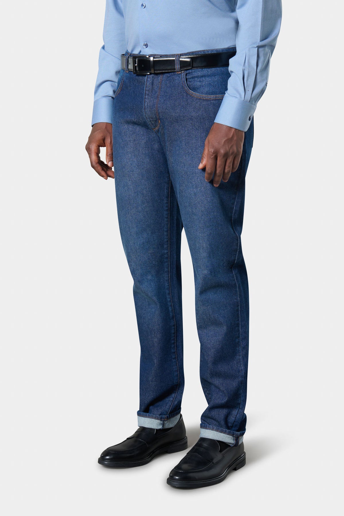 Vaqueros rectos de denim crudo elástico Jerem – vista 3