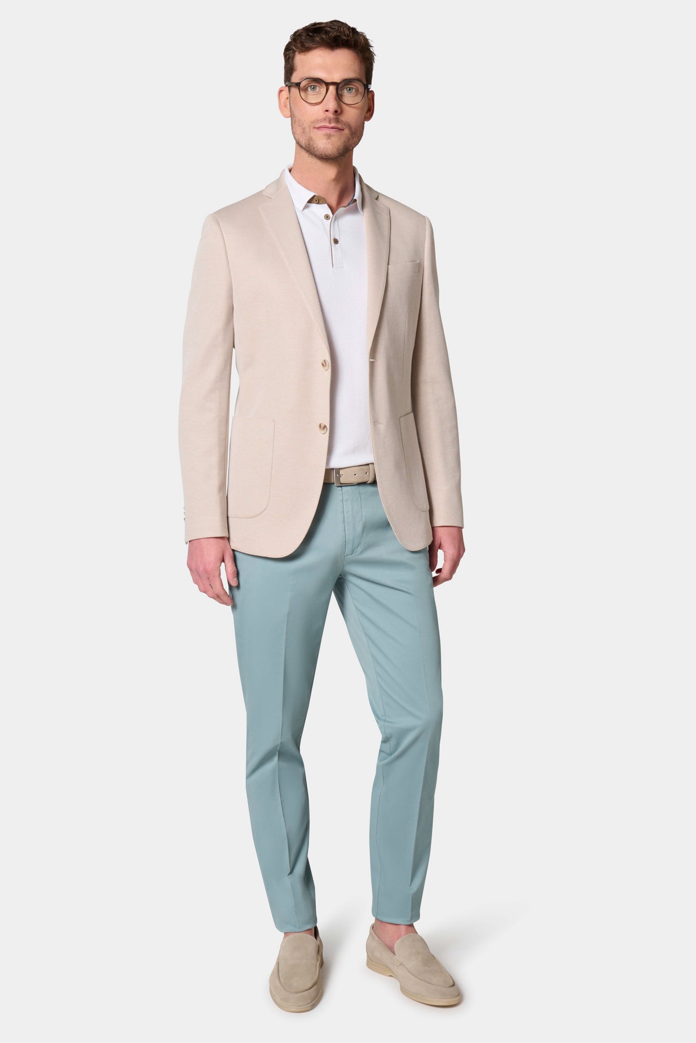 Pantalon classique à pince stretch Jerem, ceinture sartoriale
