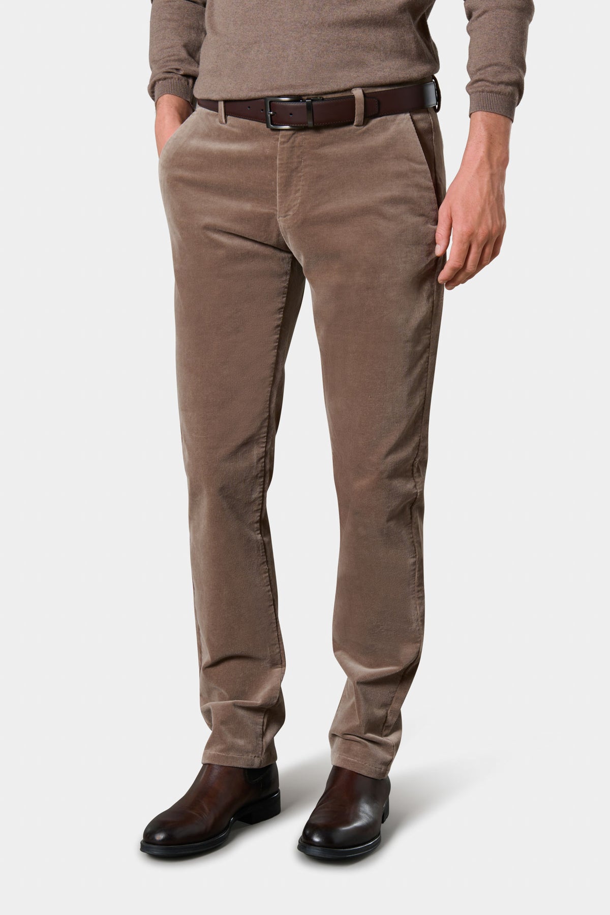 Pantalon de ville en velours côtelé stretch