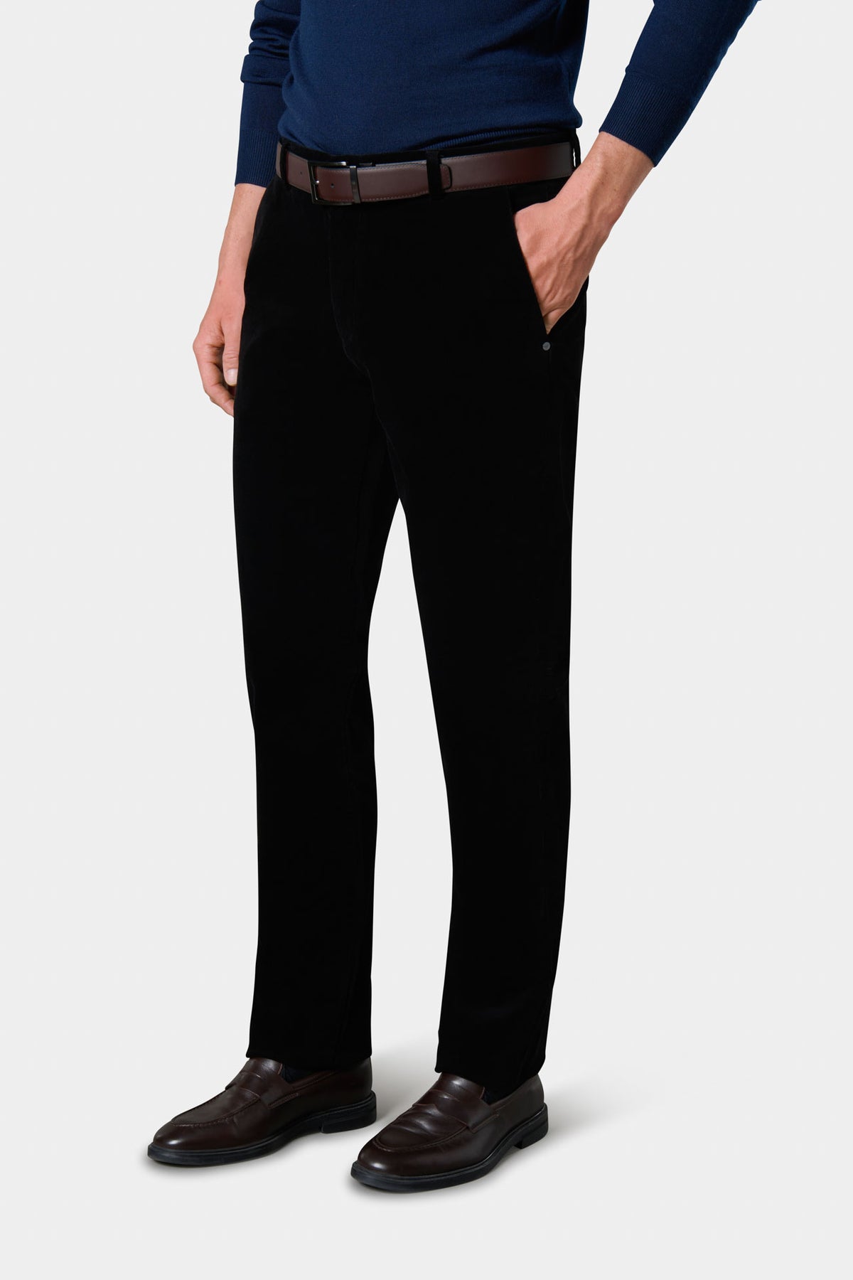 Pantalon de ville en velours côtelé stretch