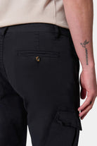 Pantalon cargo, twill Jerem, poches italiennes, coloris noir