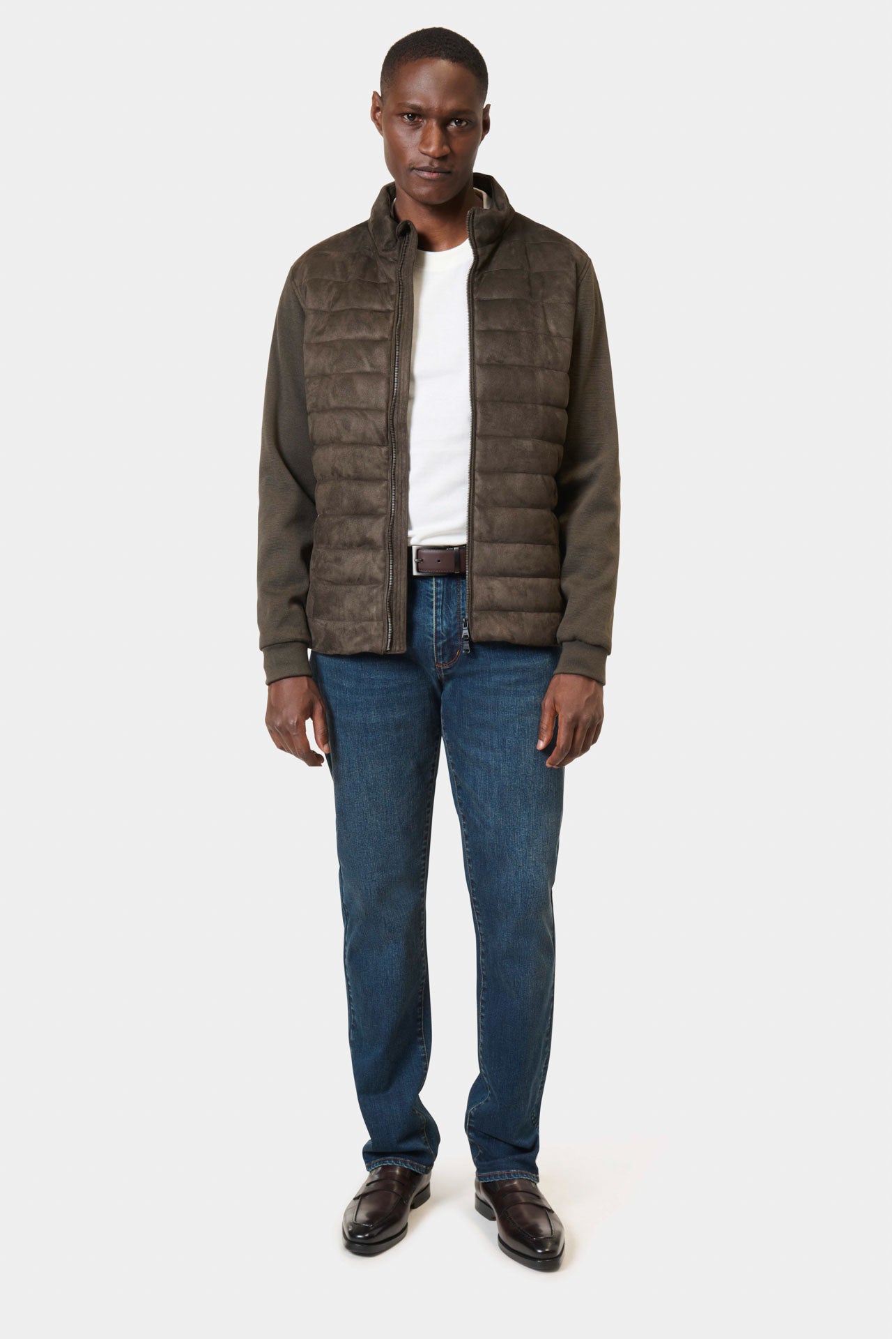 Gilet zippé matelassé — détail de la matière