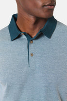 Polo manches longues en piqué col jacquard Jerem Paris, porté