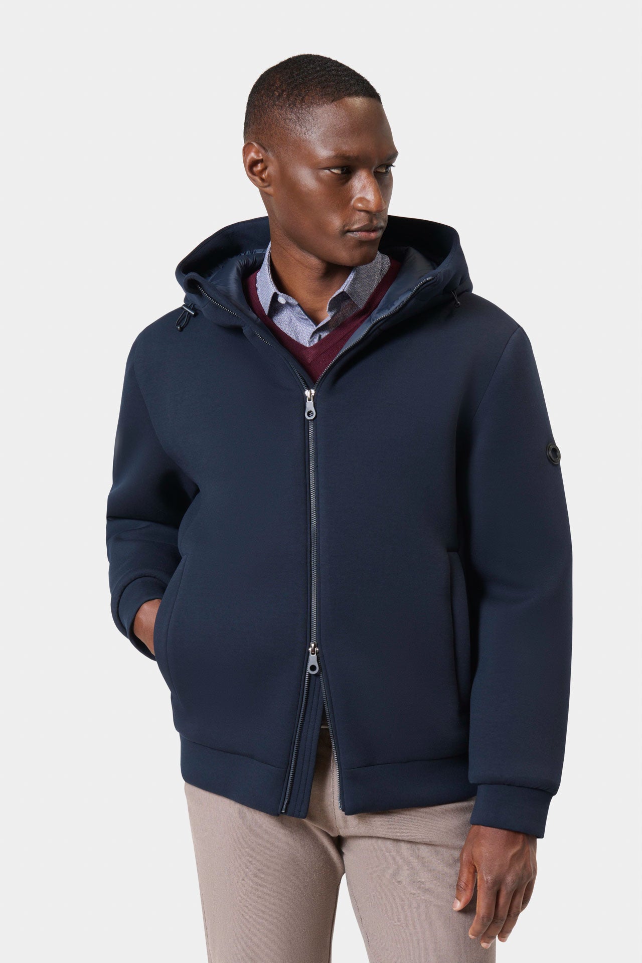 Gilet zippé à capuche en néoprène matelassé Jerem Paris