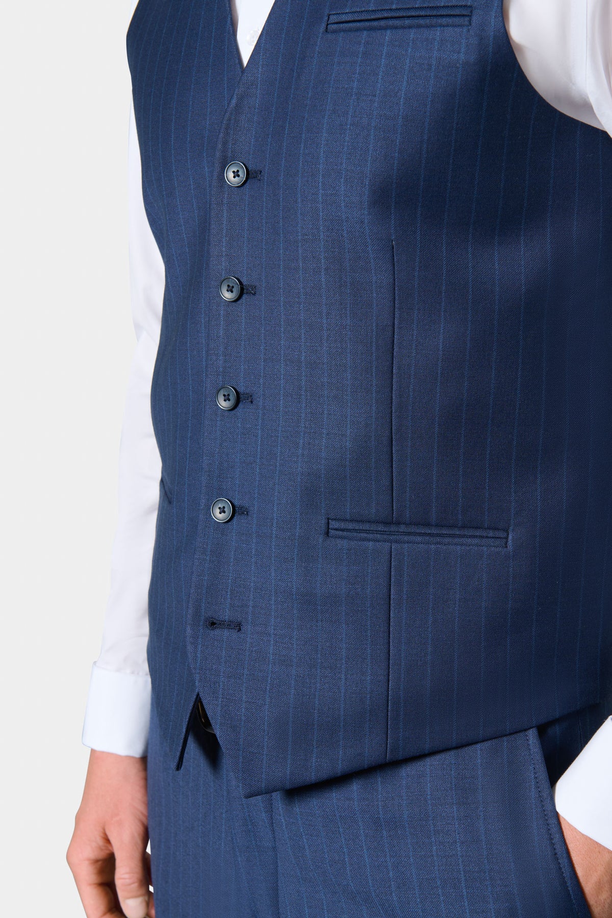 Gilet de costume à rayures en laine vierge
