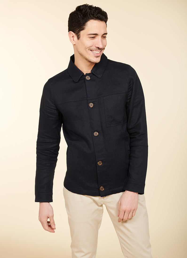 Surchemise, toile de lin swany Jerem, poche poitrine