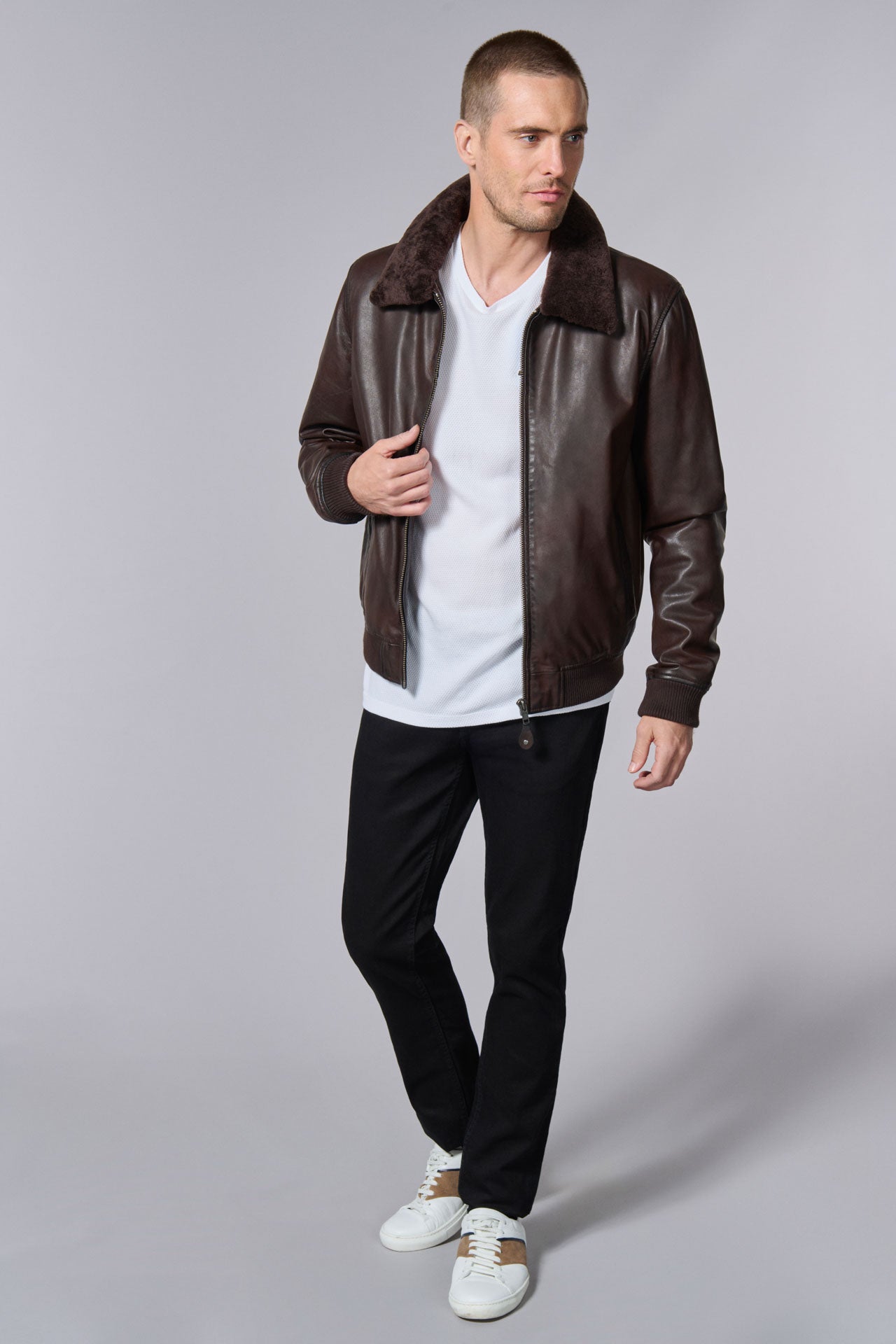 Blouson aviateur, cuir Jerem vue 10