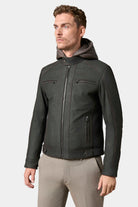 Blouson en cuir avec capuche amovible Jerem