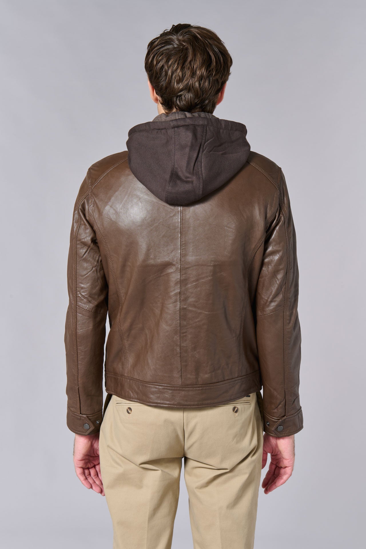 Blouson en cuir col montant Doors, Jerem