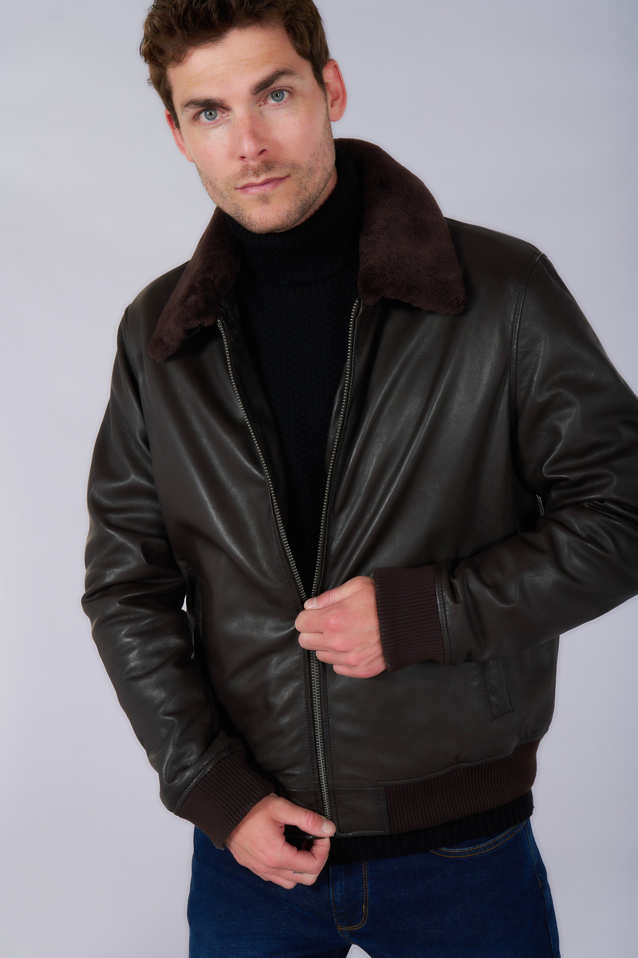 Blouson aviateur, cuir Jerem vue 6