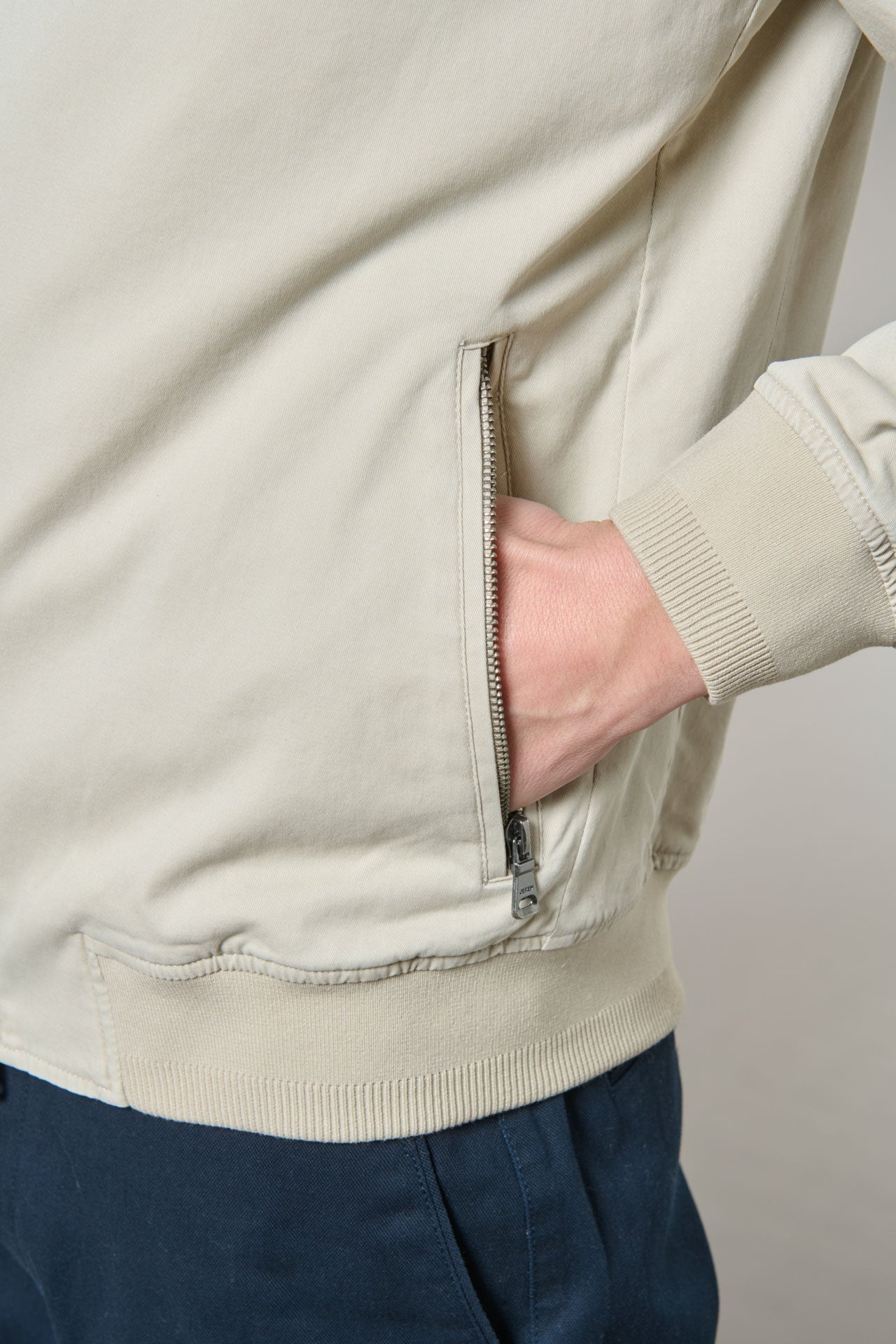Gabardine de coton stretch norma — Blouson teddy Jerem