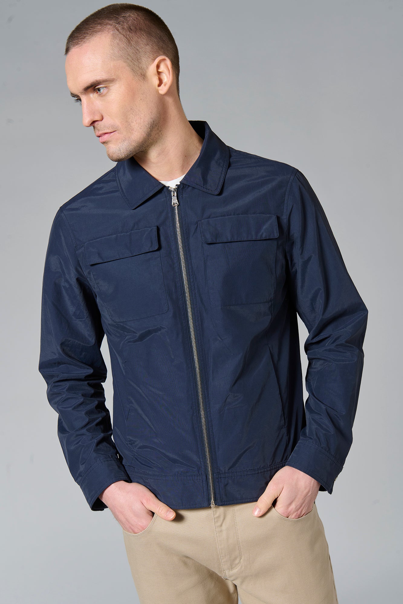 Blouson zippé col tailleur gardo Jerem, coupe droite