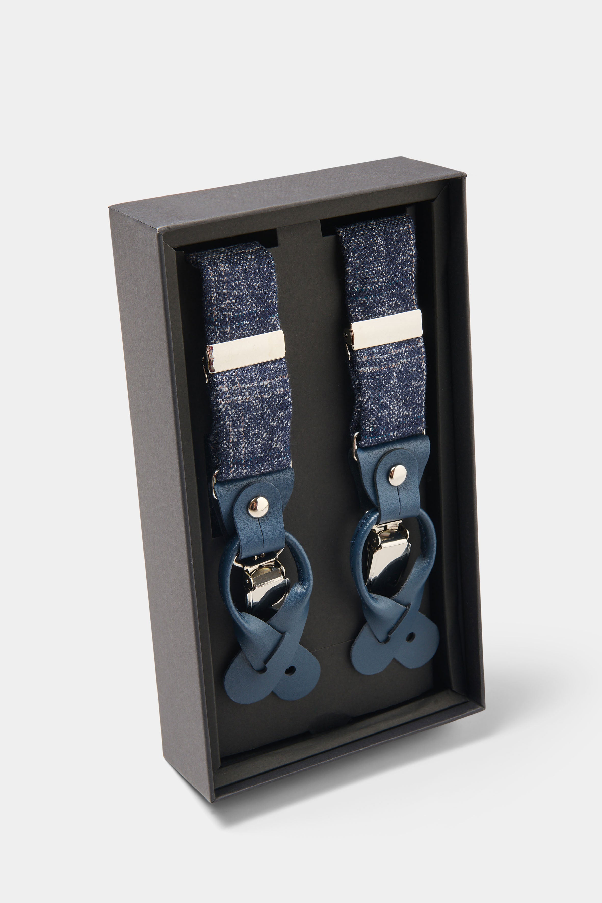 Bretelles en flanelle bleu chiné Jerem Paris