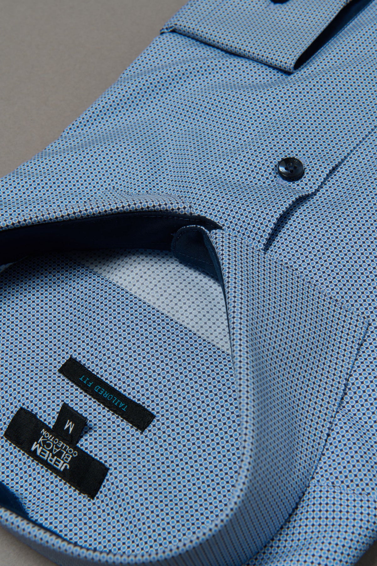Chemise, popeline de coton motif géométrique coupe ajustée Jerem, coupe ajustée, col semi-italien