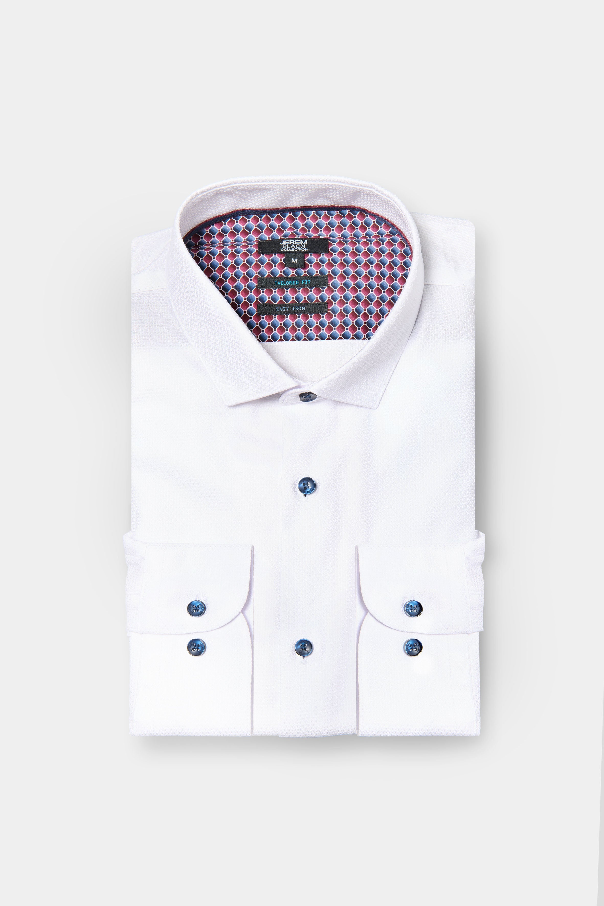 Textured fancy-pattern slim-fit easy-iron shirt by Jerem, easy-iron, slim fit