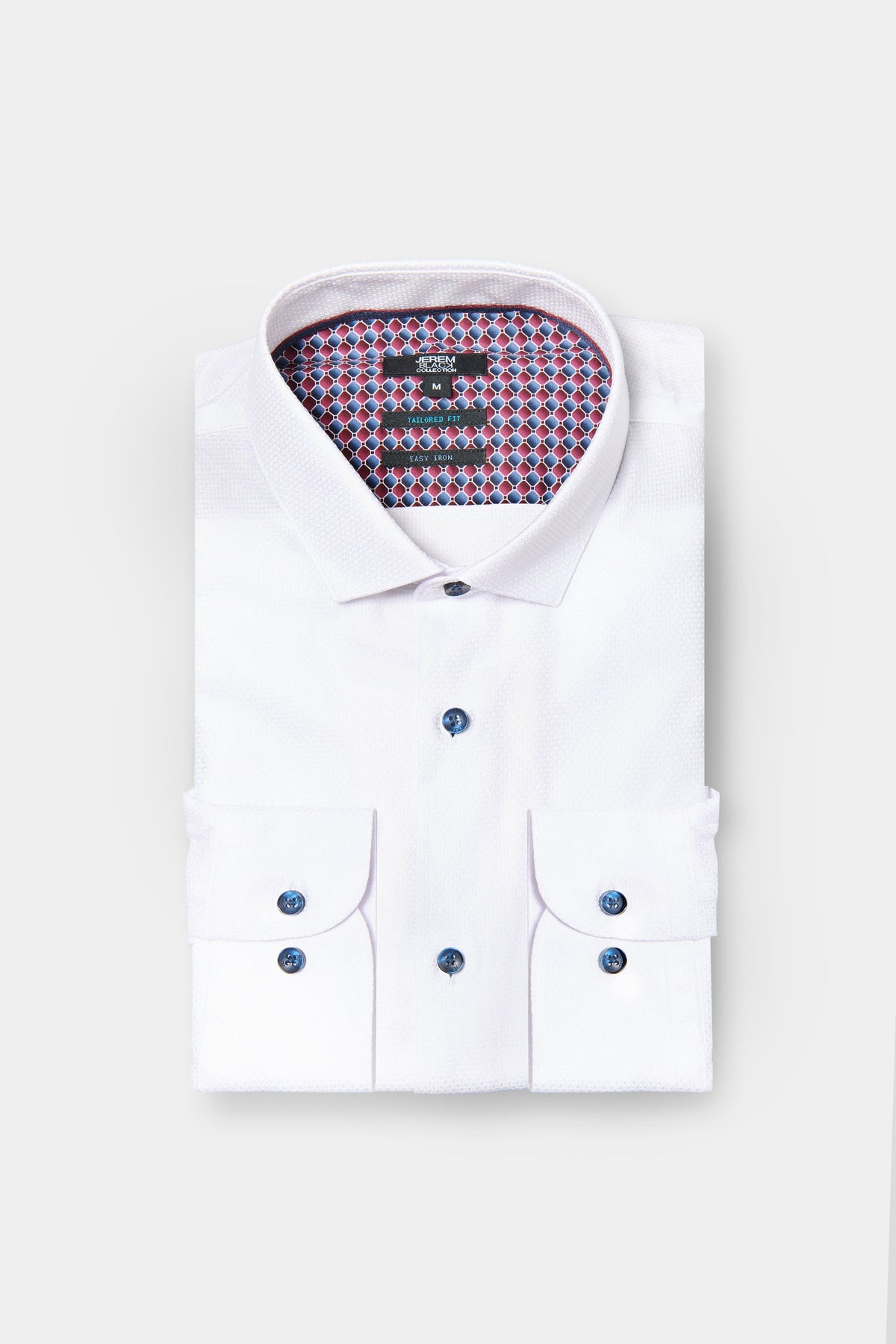 Camisa texturizada con motivos de fantasía de fácil planchado y corte entallado de Jerem, fácil planchado, corte entallado