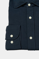 Chemise teinte en pièce en maille piquée de coton coupe confortable Jerem, coupe confortable, col semi-italien