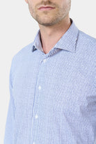 Chemise imprimée rayures, matière stretch infroissable slim fit ligne activewear Jerem, col semi-italien