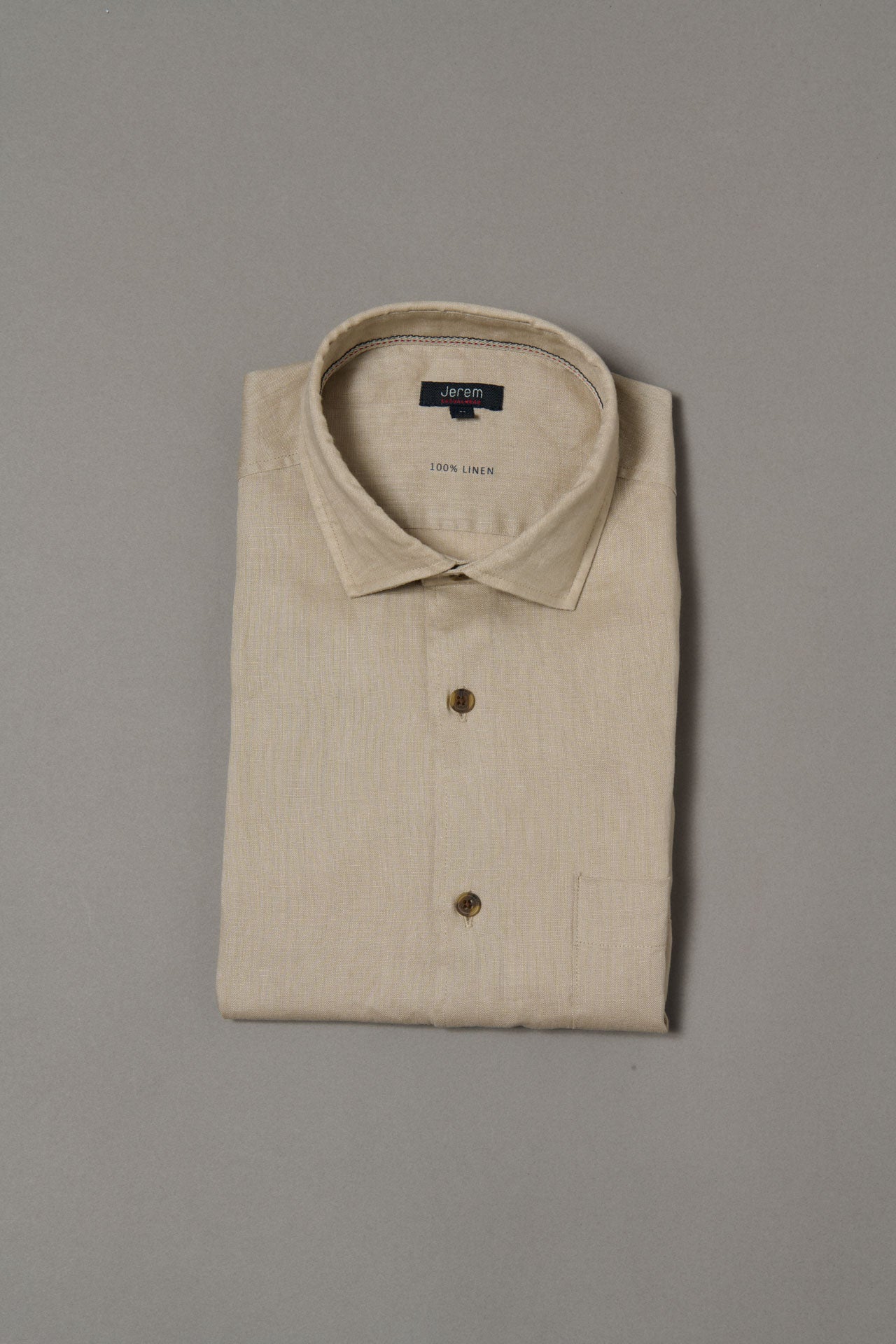 Chemise en pur lin confortable Jerem, coupe confortable, col classique