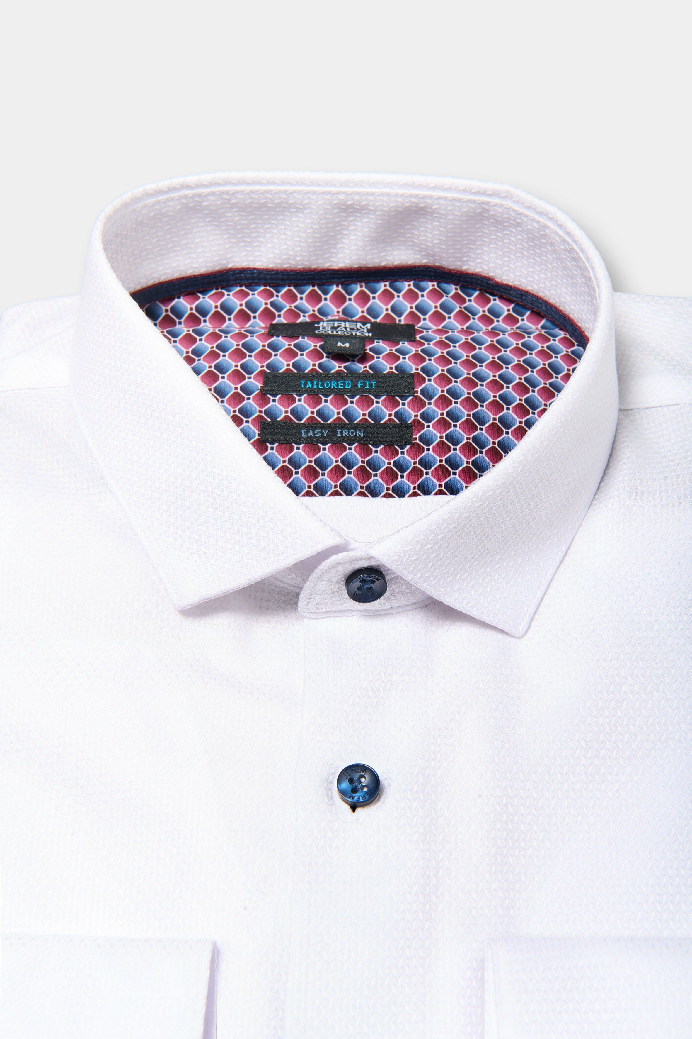 Textured fancy-pattern slim easy-iron shirt by Jerem, slim fit, easy-iron