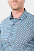 Chemise en popeline de coton imprimé fantaisie confortable col classique Jerem, coupe confortable, col classique