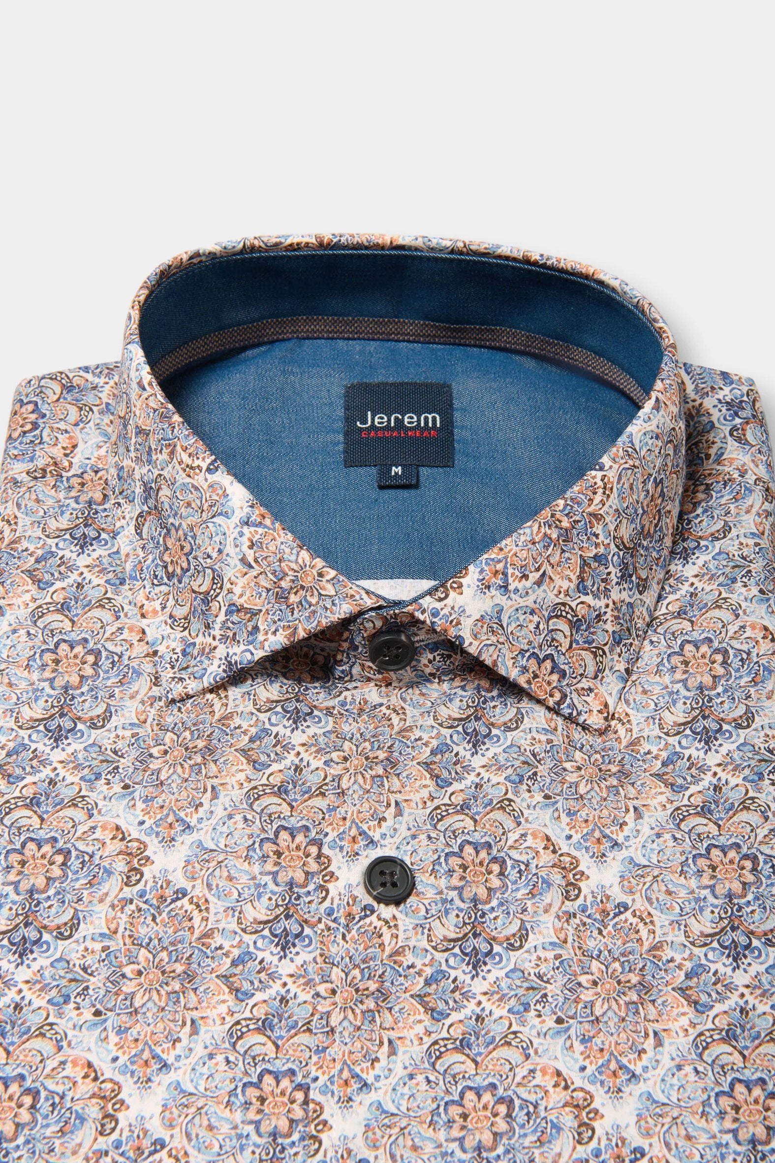 Jerem — Camisa de popelina de algodón con estampado floral y corte cómodo