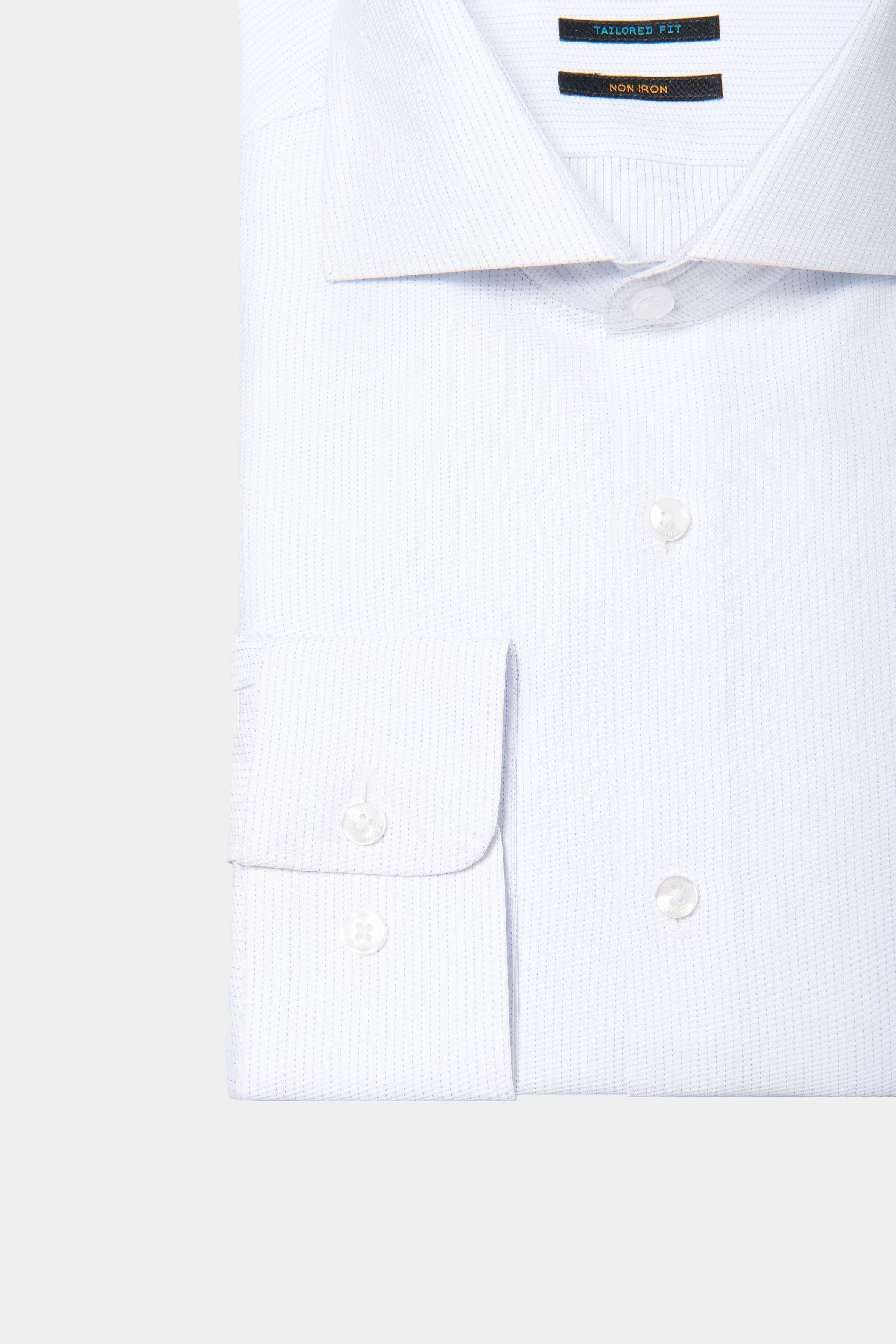 Coton col italien sans repassage coupe ajustée — Chemise texturée Jerem, coupe ajustée, sans repassage