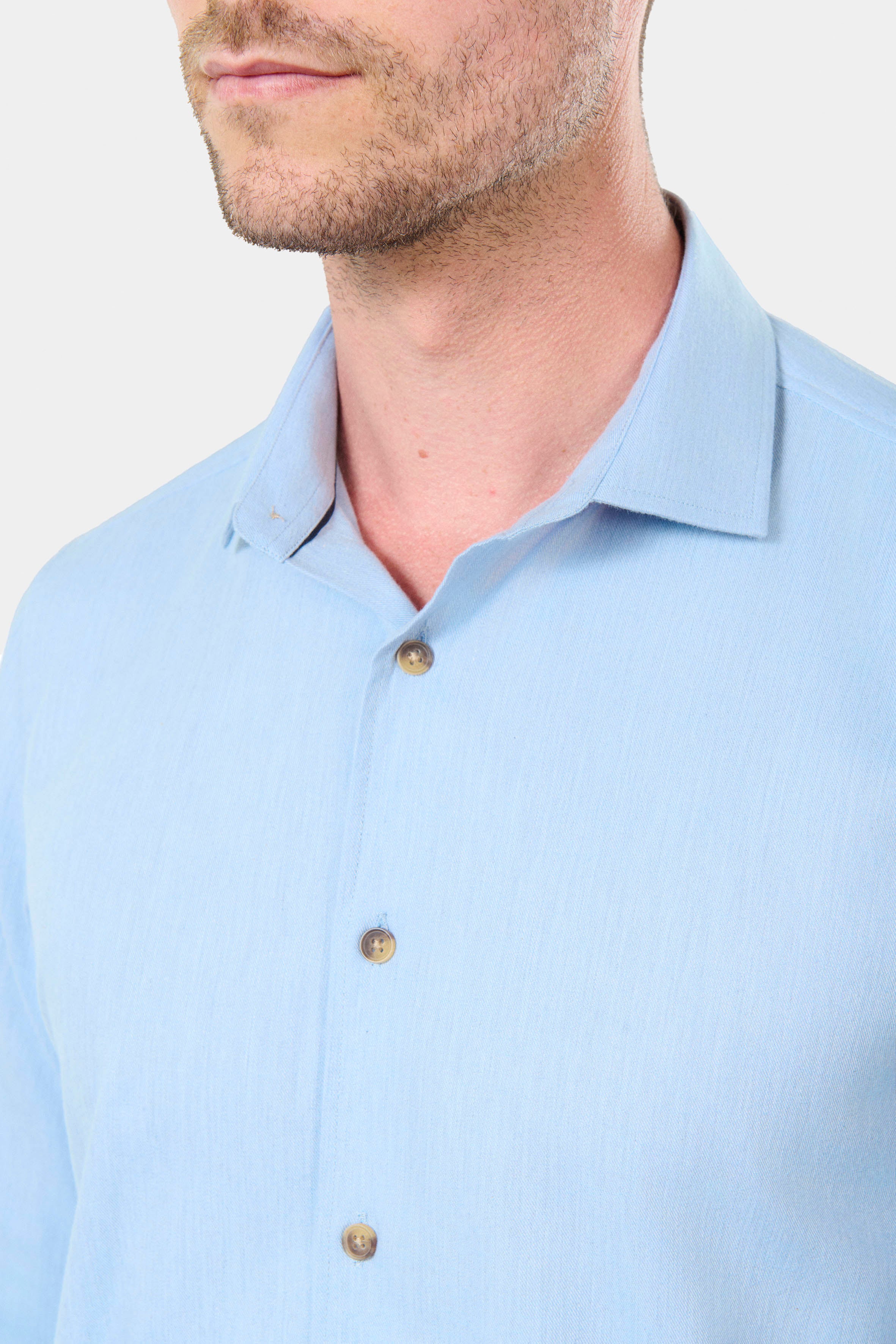 Chemise en twill de coton confortable Jerem, col classique, coupe confortable