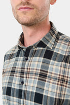 Jerem — Chemise en coton brossé carreaux semi-italien coupe confortable