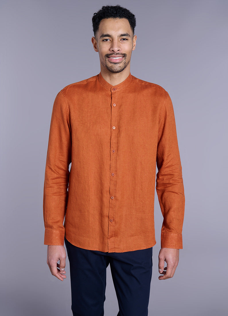 Chemise, lin col officier regular fit Jerem vue 10