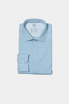 Chemise texturée micro-motif en matière coolmax : confort et performance - coupe droite Jerem, col semi-italien, coupe droite