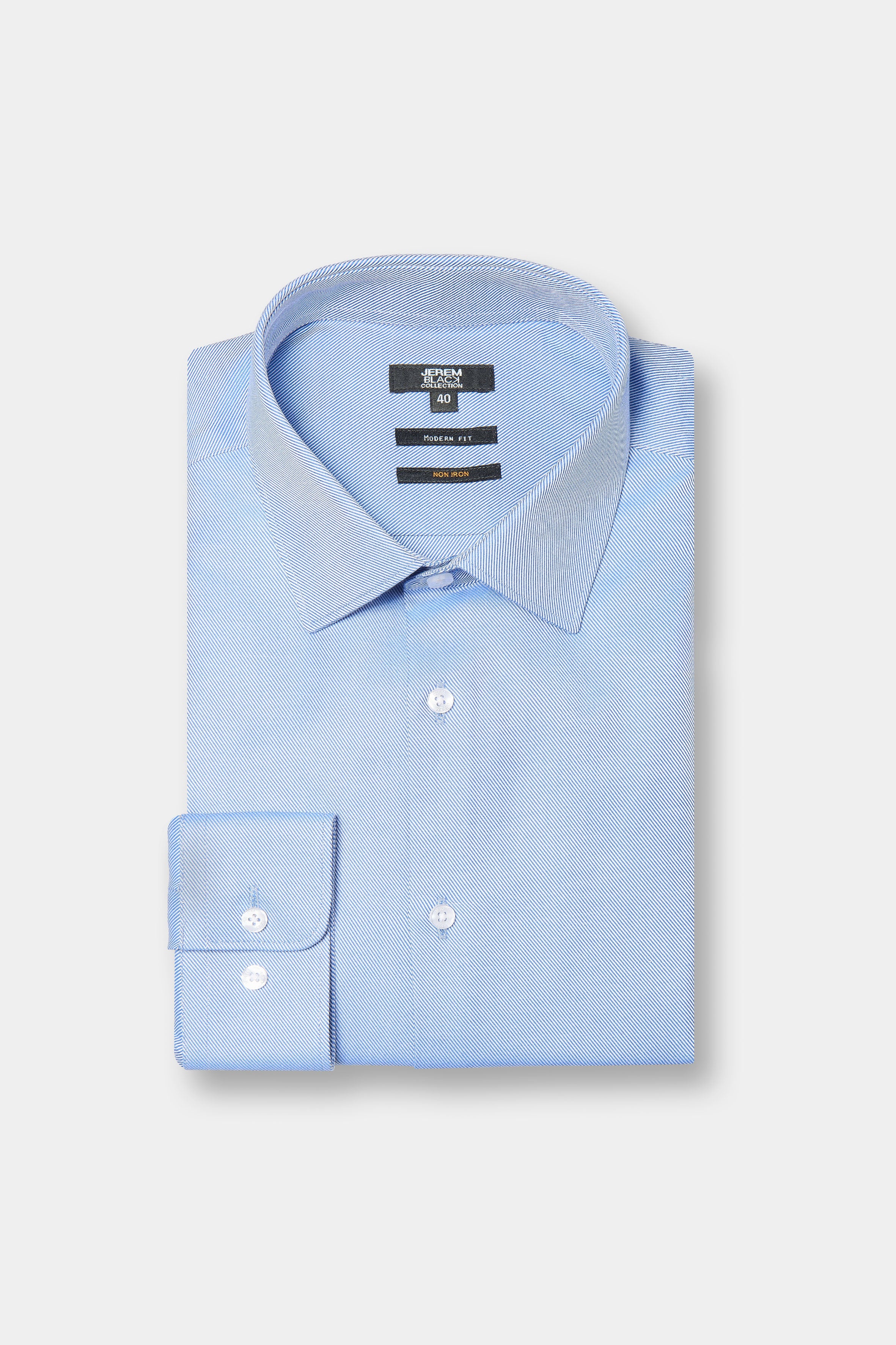 Chemise rayures en biais en coton sans repassage comfort fit Jerem, col classique, coupe droite, sans repassage