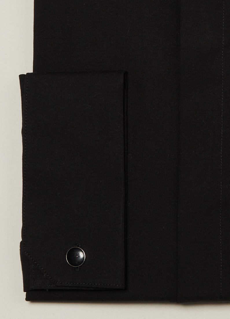 Popelina de algodón tailored fit — Camisa de ceremonia con cuello italiano Jerem, corte entallado