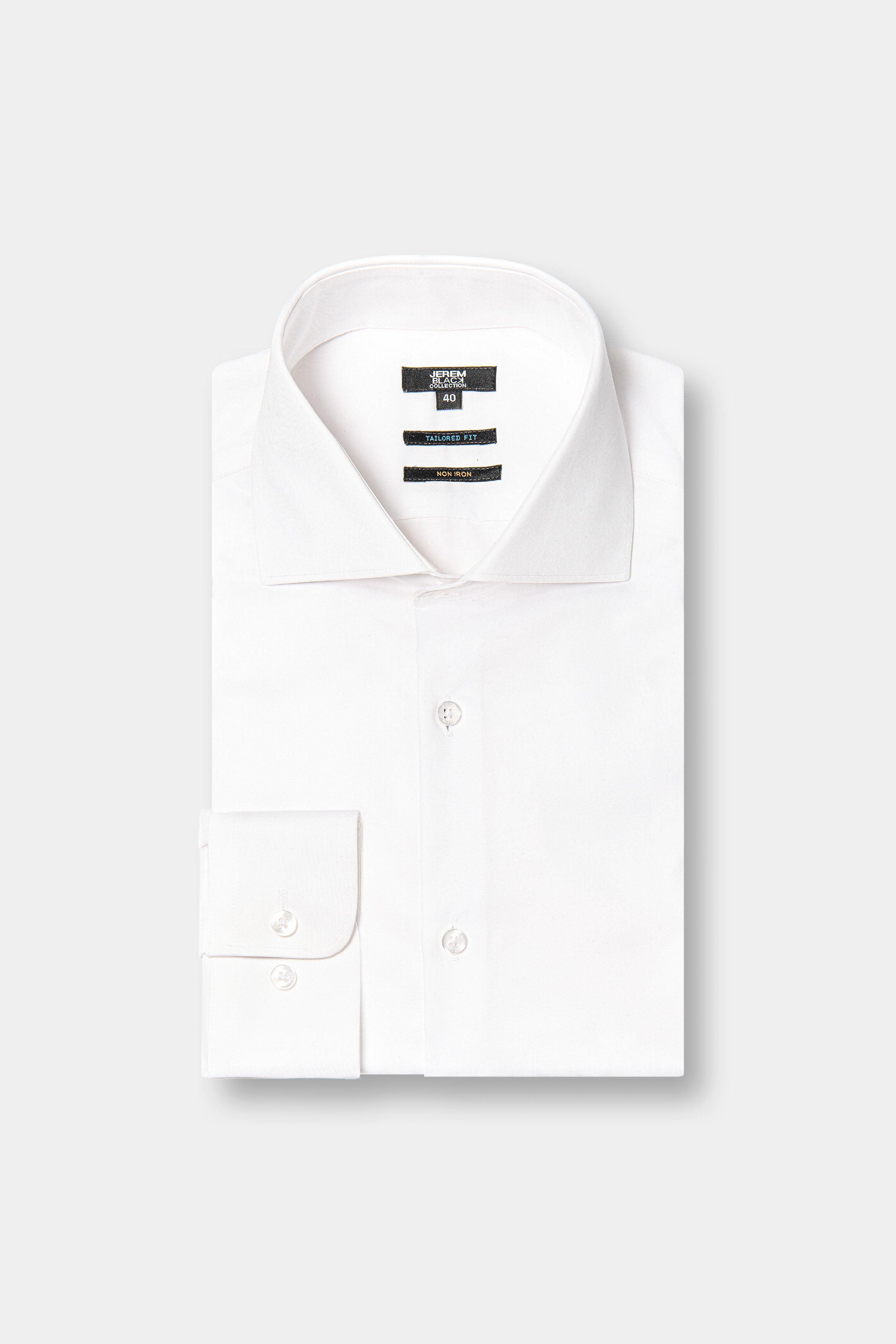 ligne jerem black   coupe ajustée avec pinces au dos   col classique avec baleine amovible   poignets arrondis ajustables à deux boutons