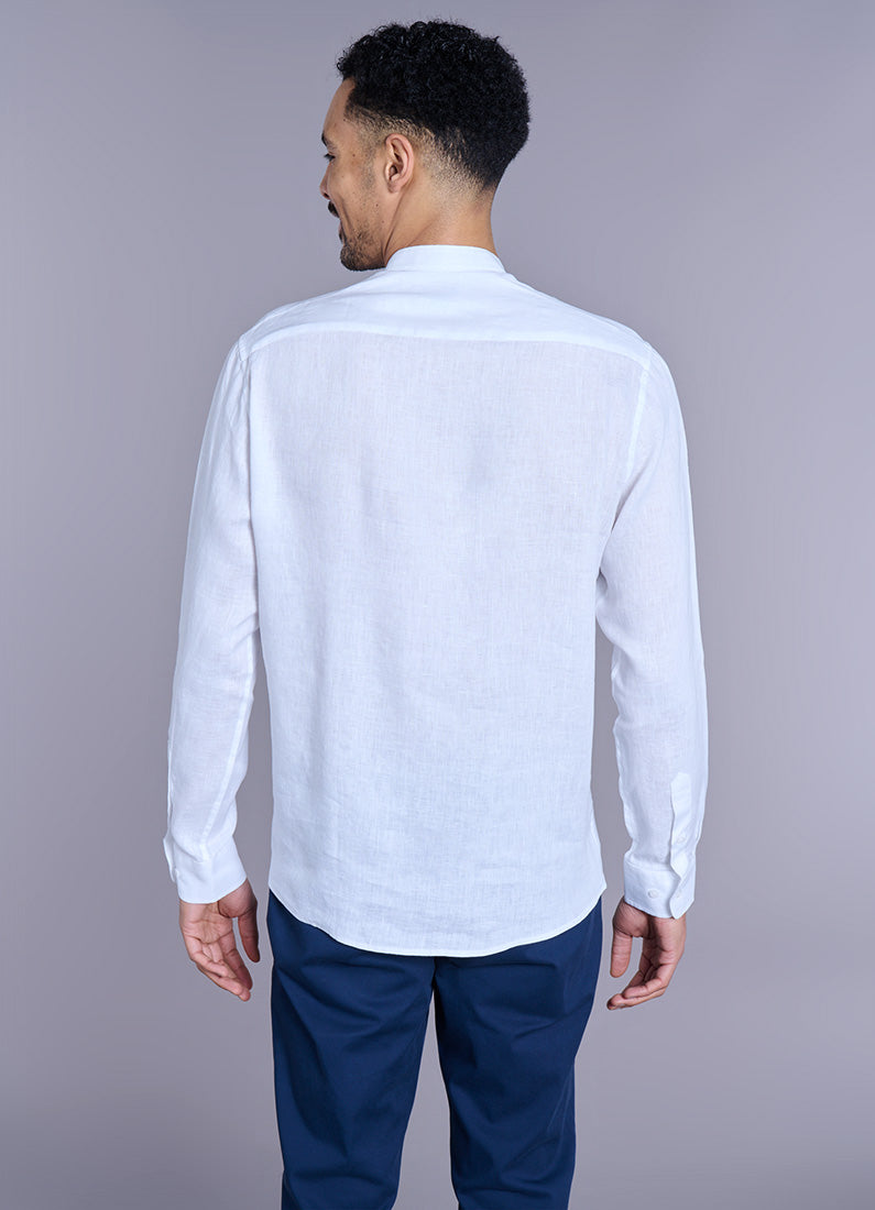 Lin col officier regular fit — Chemise Jerem