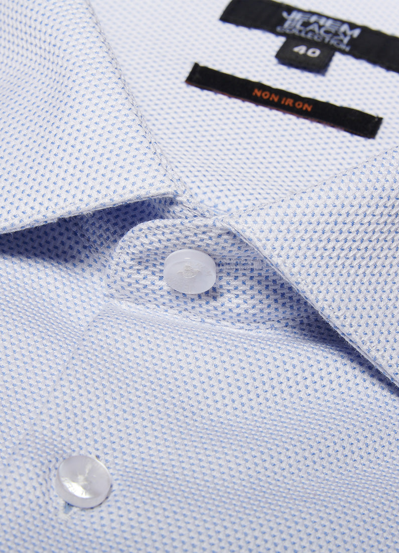Chemise texturée, coton manches courtes sans repassage confort fit Jerem, sans repassage, manches courtes