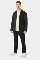Cuir mi longue boutonnée Malbo — Parka Jerem, coupe droite, col classique